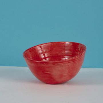 Round Bowl in earthenware, red , 9 cm