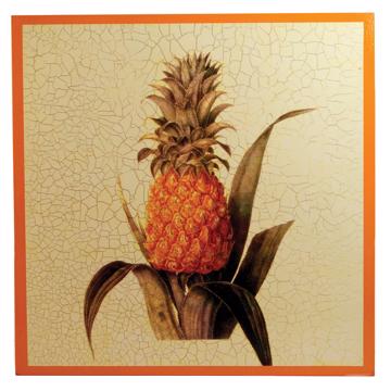 Ananas Place mat in Chromo on wood, orange [4]