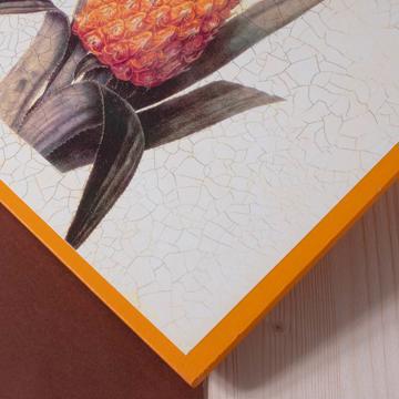 Ananas Place mat in Chromo on wood, orange [2]