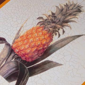 Ananas Place mat in Chromo on wood, orange [5]