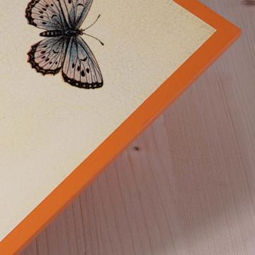 Butterfly placemat in chromo on wood, orange [2]