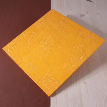 Sets de table en bois peint, jaune orange, carré [1]