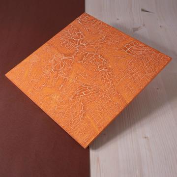 Sets de table en bois peint, orange, carré [1]