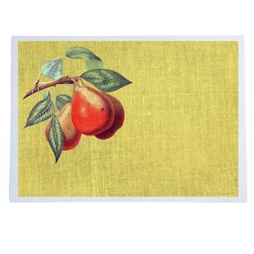 Fruits, Chromo placemats in laminated paper, light yellow, fruit 2 [1]