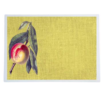 Fruits, Chromo placemats in laminated paper, light yellow, fruit 7 [1]