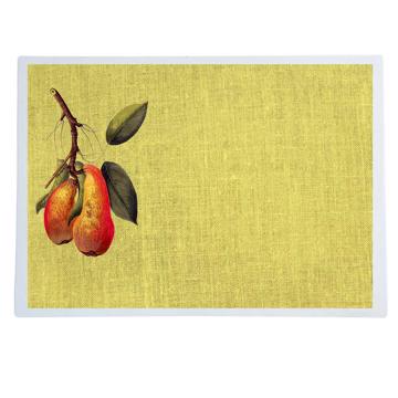 Fruits, Chromo placemats in laminated paper, light yellow, fruit 12 [1]