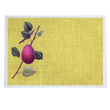 Fruits, Chromo placemats in laminated paper, light yellow, fruit 6 [1]