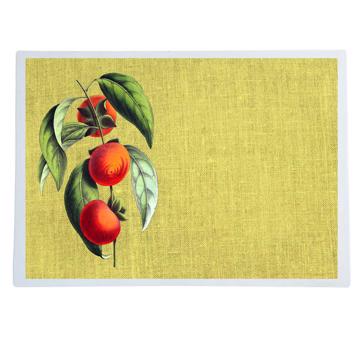 Fruits, Chromo placemats in laminated paper, light yellow, fruit 5 [1]