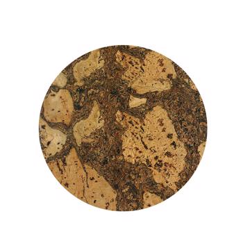 Set of 4 placemats in natral cork , nature, 30 cm diameter