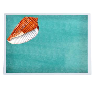 Fish and Shell, Chromo placemats in laminated paper, aqua, shell 5 [1]