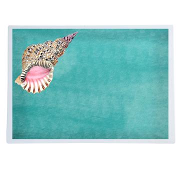 Fish and Shell, Chromo placemats in laminated paper, aqua, shell 2 [1]