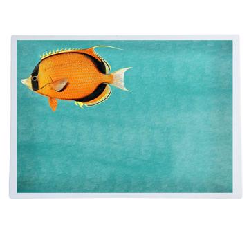 Fish and Shell, Chromo placemats in laminated paper, aqua, fish 3 [1]