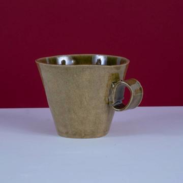 Tasse Chà en grès estampé, vert péridot, tasse seule