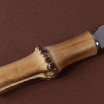 Bamboo butter knife in stainless steel, nature [2]