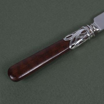 Saba butter knife in wood and silver, brown [2]