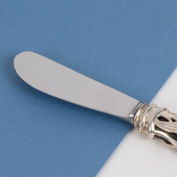 Butter knife in Resin and silver, mat black [2]