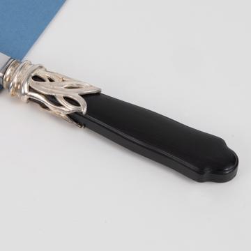 Butter knife in Resin and silver, mat black [4]