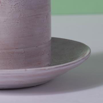 Ring moka cup in turned earthenware, snow white, the cup [5]