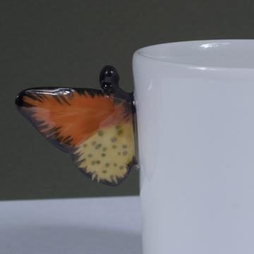 Tasses Papillon en Porcelaine de Limoges, jaune orange, tasse à café [2]