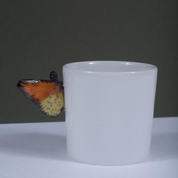 Tasses Papillon en Porcelaine de Limoges, jaune orange, tasse à café [1]