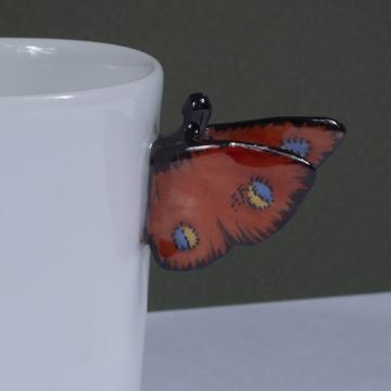 Tasses Papillon en Porcelaine de Limoges, orange, moka [2]