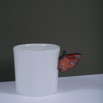 Tasses Papillon en Porcelaine de Limoges, orange, moka [1]