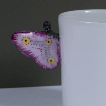 Tasses Papillon en Porcelaine de Limoges, mauve, moka [2]
