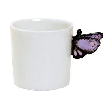 Tasses Papillon en Porcelaine de Limoges, violet, moka