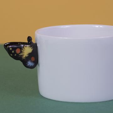 Tasses Papillon en Porcelaine de Limoges, noir, café/thé [2]