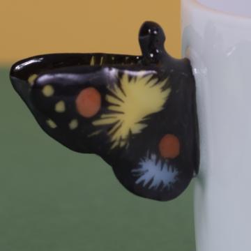Tasses Papillon en Porcelaine de Limoges, noir, café/thé [5]