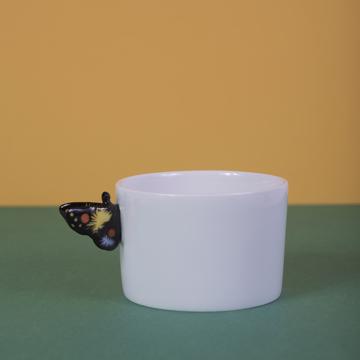 Tasses Papillon en Porcelaine de Limoges, noir, café/thé [1]