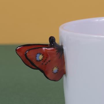 Tasses Papillon en Porcelaine de Limoges, orange, café/thé [2]