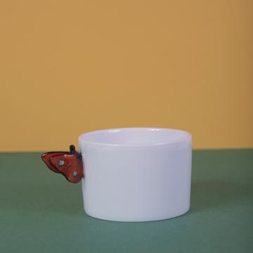 Tasses Papillon en Porcelaine de Limoges, orange, café/thé [1]