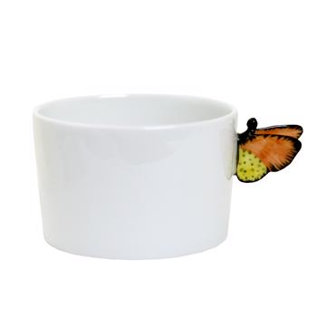 Tasses Papillon en Porcelaine de Limoges, jaune orange, tasse à thé