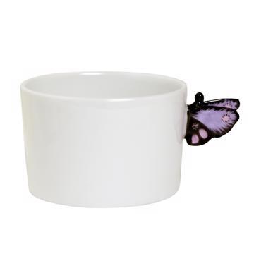 Butterfly Cups in Porcelain, purple, coffee/tea
