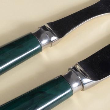 Tipo Cutlery in resin and stainless steel, dark green, set of 2 [2]