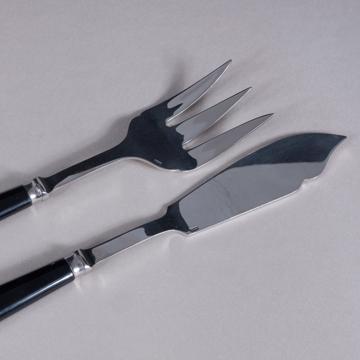 Tipo fish serving set in inox and resin, black [2]
