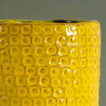 Frieze vase in earthenware, yellow [3]