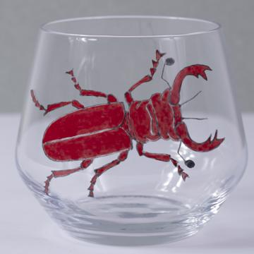 Scarab Glass in Enamel on Crystalline, red  [2]