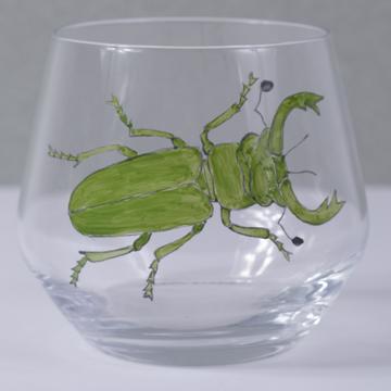 Scarab Glass in Enamel on Crystalline, peridot green [2]