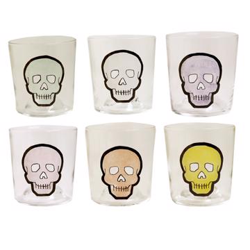 Skull Glass in Enamel on Crystalline, multicolor, complet collection