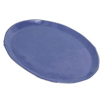 Birds service in stamped sandstone, dark blue, 27 cm de diam. [5]