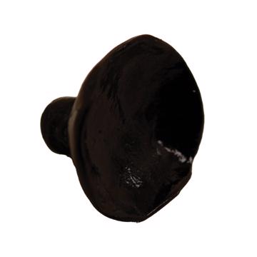 Bouton de porte grand champignon en métal patiné, noir