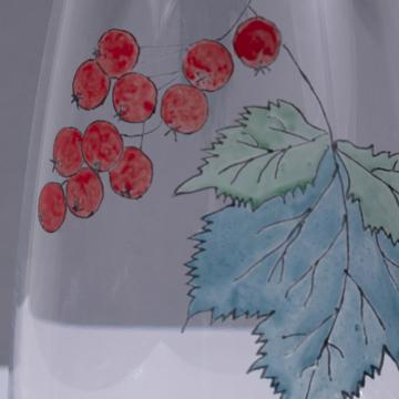 Berries Carafe in enamel cristallin, red  [2]