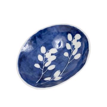 Stencil cup in stamped porcelain , dark blue, lemon tree [3]