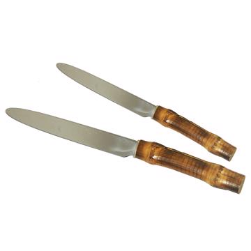 Bamboo knife in stainless steel, nature, dessert