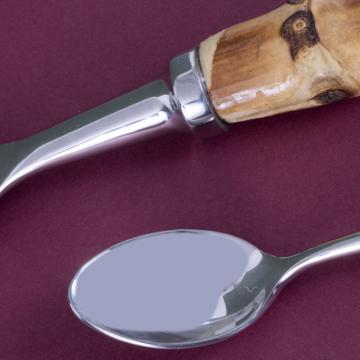 Bamboo spoons in stainless steel, nature, coffee/tea [2]