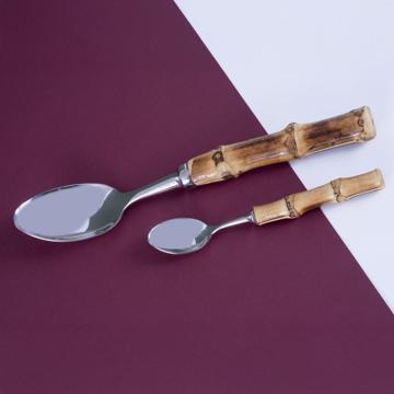Bamboo spoons in stainless steel