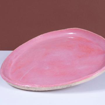 Birds brunch plate in stamped sandstone, antic pink [2]