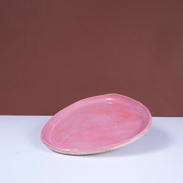 Birds brunch plate in stamped sandstone, antic pink [1]